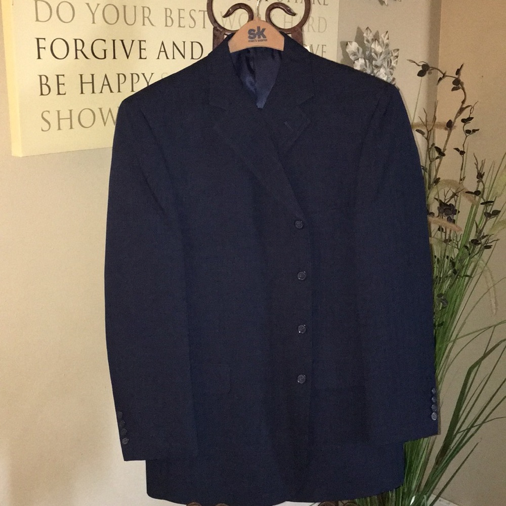 Vanetti Men's 44R Navy 4 Button 2 Piece Suit
